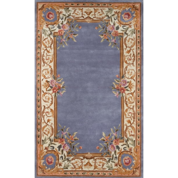 5' x 7' Linon Hand Tufted Trio Flourish Blue Rug 5' X 7' 5' x 7' Linon Hand Tufted Trio Flourish Blue Rug 5' X 7'